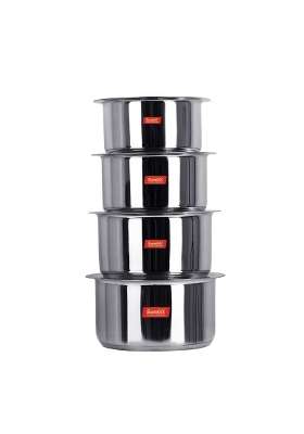 Sumeet Stainless Steel Cookware Set with Lid | 3.5 L | 3.7 Qt | 4-Piece Set