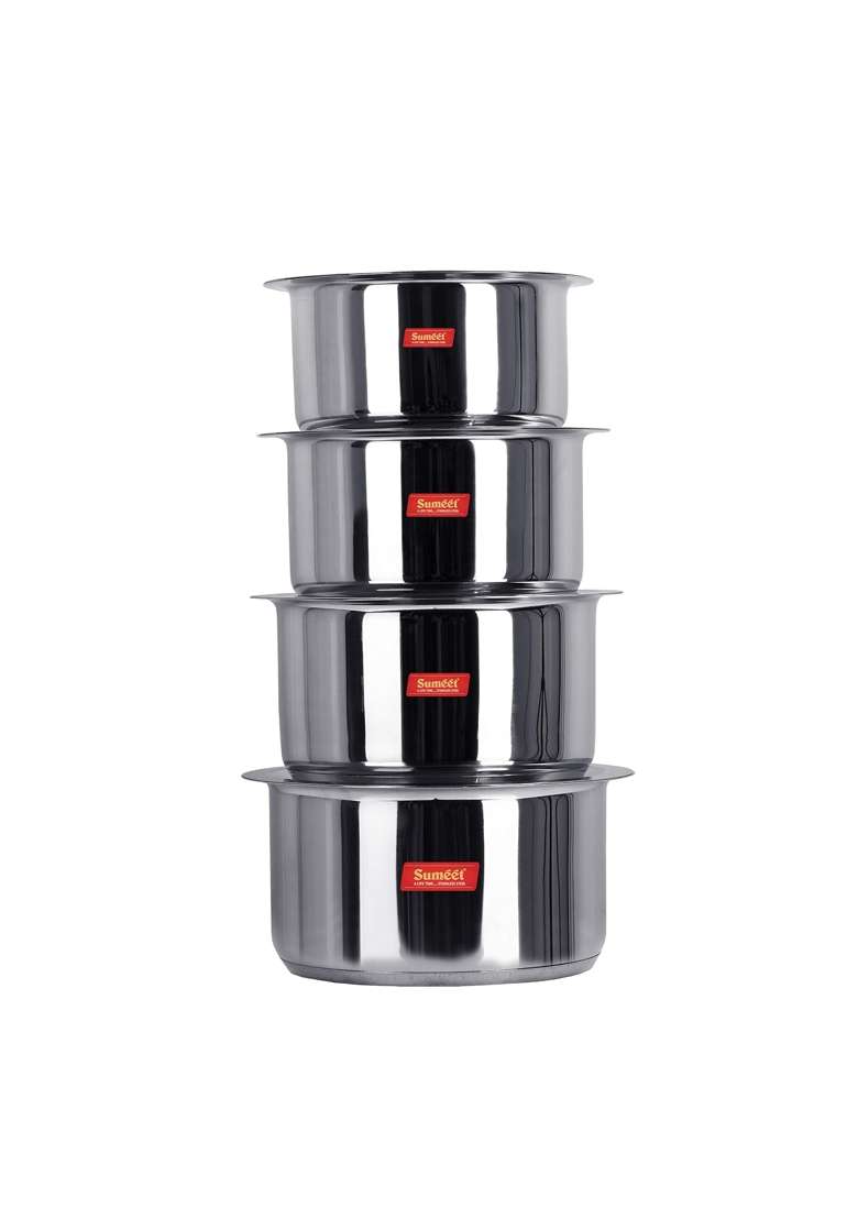 Sumeet Stainless Steel Cookware Set with Lid | 3.5 L | 3.7 Qt | 4-Piece Set - Indya