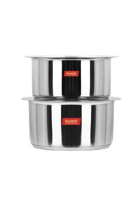 Sumeet Stainless Steel Cookware Set | 3.5 L | 3.7 Qt | 2-Piece Set