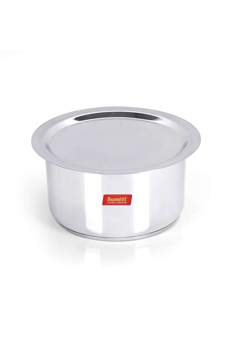 Sumeet Big Size Stainless Steel Induction Bottom | 3.5 L | 3.7 Qt | With Lid - Indya