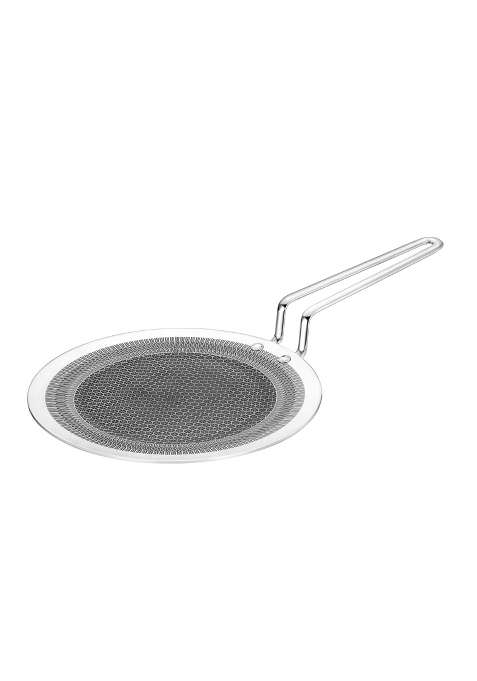ZENSIL Hexaprime Hybrid Triply Stainless Steel Roti Tawa Flat Griddle | 25 cm | 9.8 Inch | Induction Compatible | Heavy Bottom | PFOA Free | Non-Stick