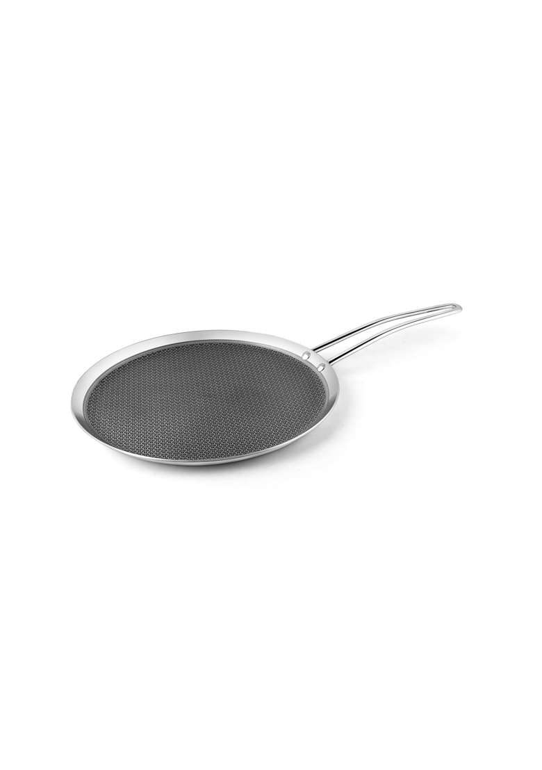 ZENSIL Hexaprime Hybrid Triply Stainless Steel Dosa Tawa Dosa Pan | 30 cm | 11.8 Inch | Induction Compatible | PFOA Free - Indya
