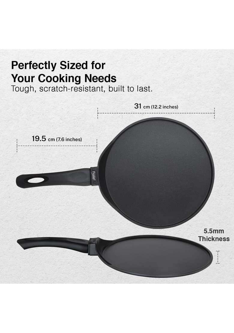 Prestige Omega Die-Cast Plus Aluminium Non-Stick Tawa Flat Griddle | 31 cm | 12.2 Inch - Indya