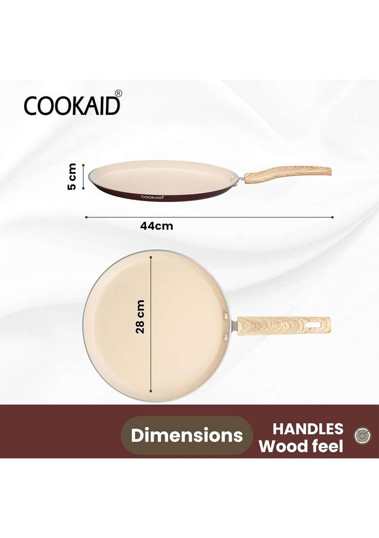 COOKAID Dosa Tawa Dosa Pan Non Stick | 28 cm | 11 Inch | Induction Compatible - Indya