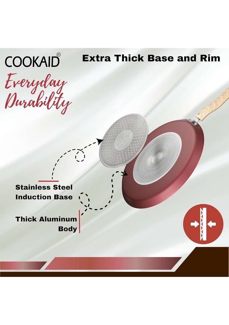COOKAID Dosa Tawa Dosa Pan Non Stick | 28 cm | 11 Inch | Induction Compatible - Indya