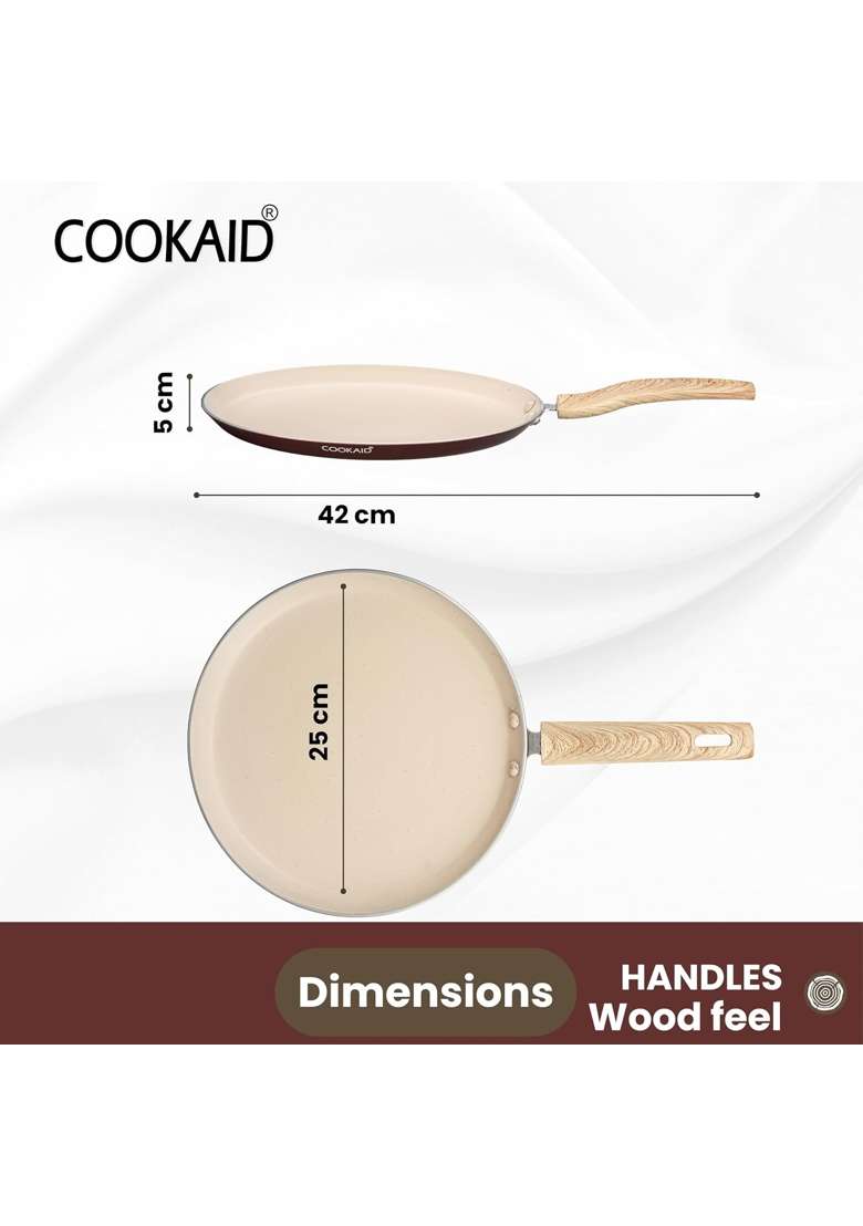 COOKAID Dosa Tawa Dosa Pan Non Stick | 25 cm | 9.8 Inch | Induction Compatible - Indya