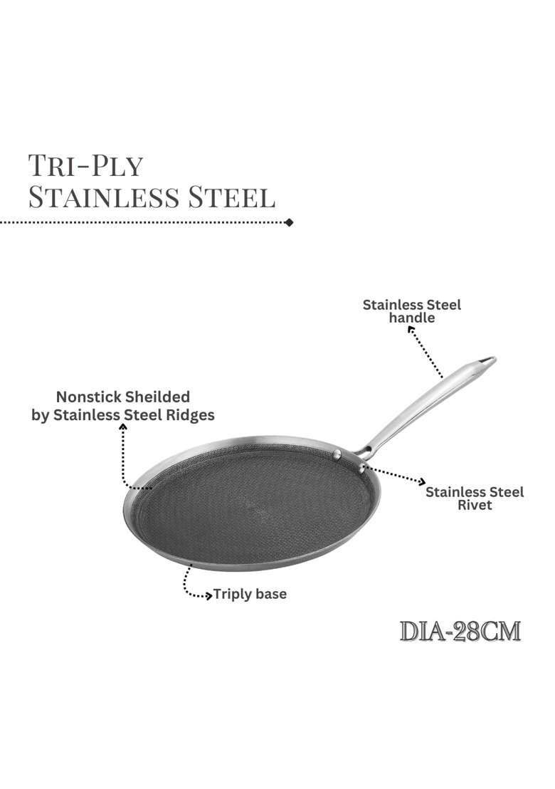 Chakmak Iroko Dosa Tawa Dosa Pan Honeycomb | 28 cm | 11 Inch - Indya