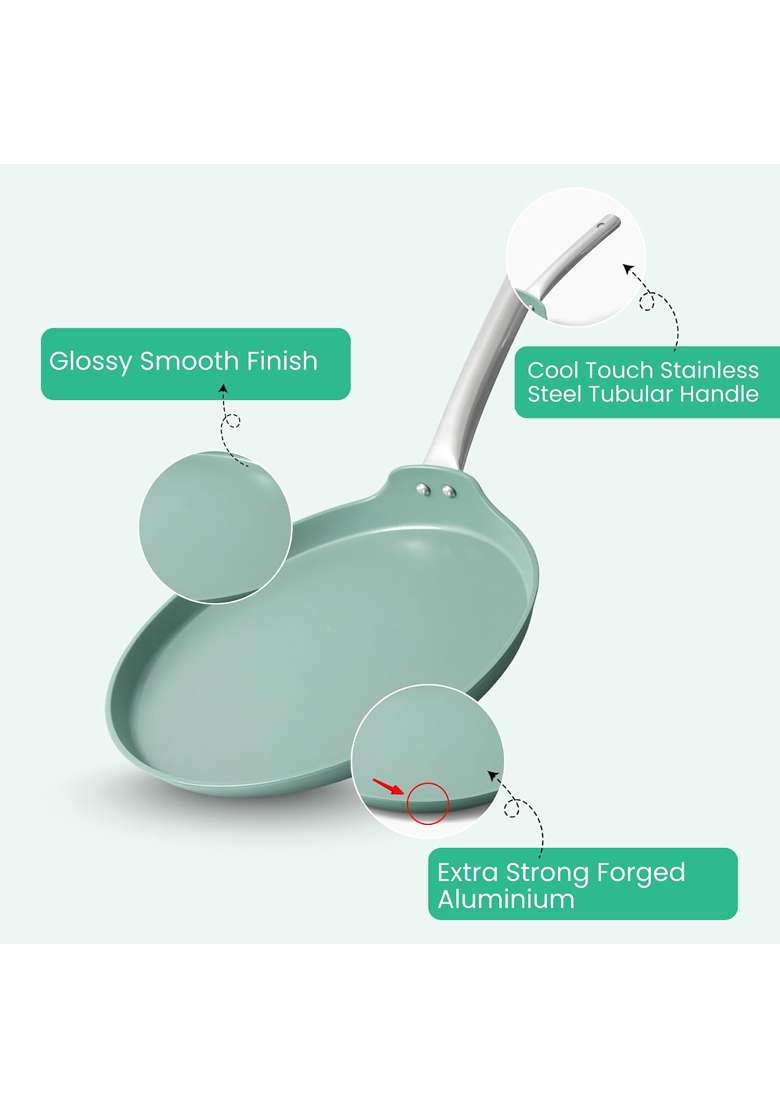 SALFORD Forged Ceramic Non-Stick Tawa Flat Griddle | Induction Compatible - Indya