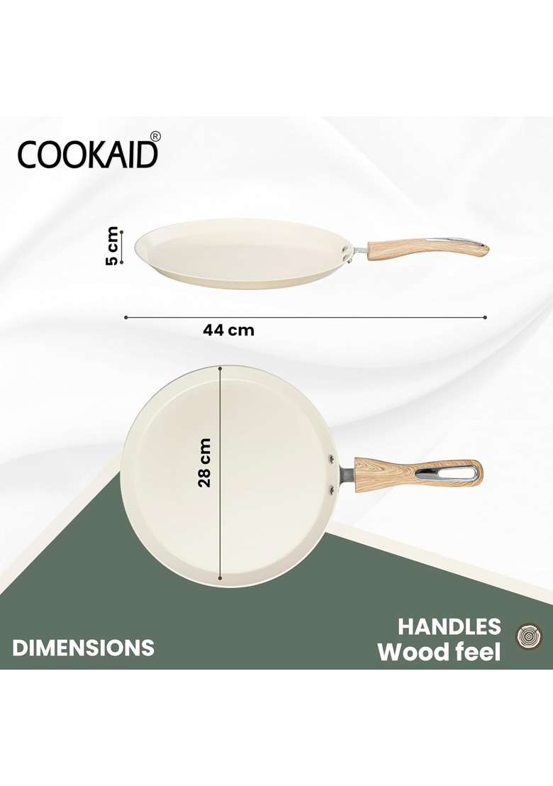COOKAID Dosa Tawa Dosa Pan Non Stick | 28 cm | 11 Inch | Induction Compatible - Indya