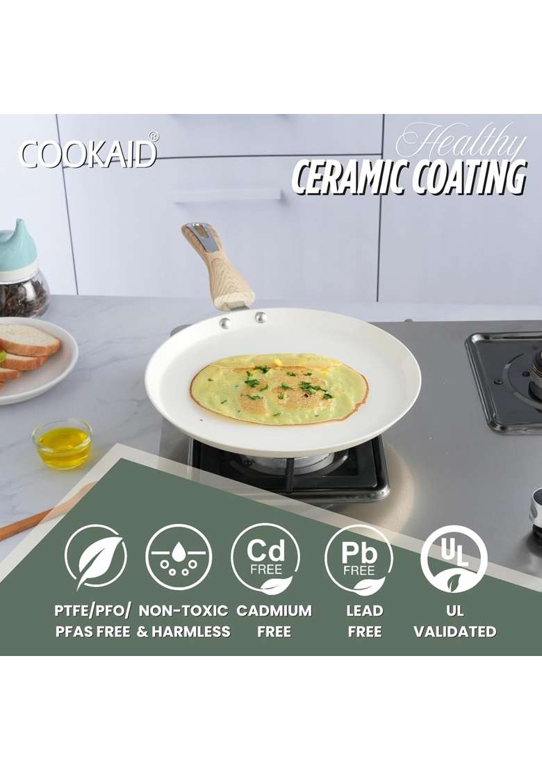 COOKAID Dosa Tawa Dosa Pan Non Stick | 28 cm | 11 Inch | Induction Compatible - Indya