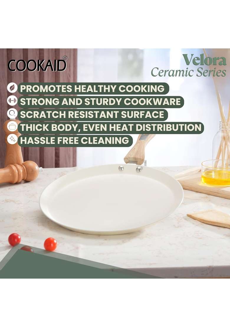 COOKAID Dosa Tawa Dosa Pan Non Stick | 25 cm | 9.8 Inch | Induction Compatible - Indya