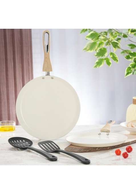 Cookaid Velora Series Non Stick Ceramic Dosa Tawa Dosa Pan Pcs Cookware Set | 1.2 L | 1.3 Qt | 22 cm | 8.7 Inch | 2-Piece Set