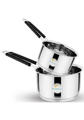 FLIXBLOOM Edge Family Combo Pack and Stainless Steel Triply-Bottom Induction and LPG Friendly | 1 L | 1.1 Qt | 2-Piece Set