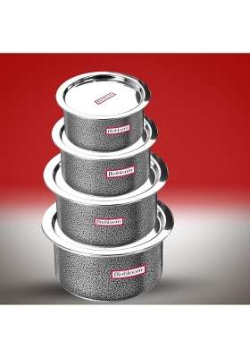 FLIXBLOOM Max Cook Plus Serve with Lids Hard Anodised Induction Base | 2 L | 2.1 Qt | With Lid