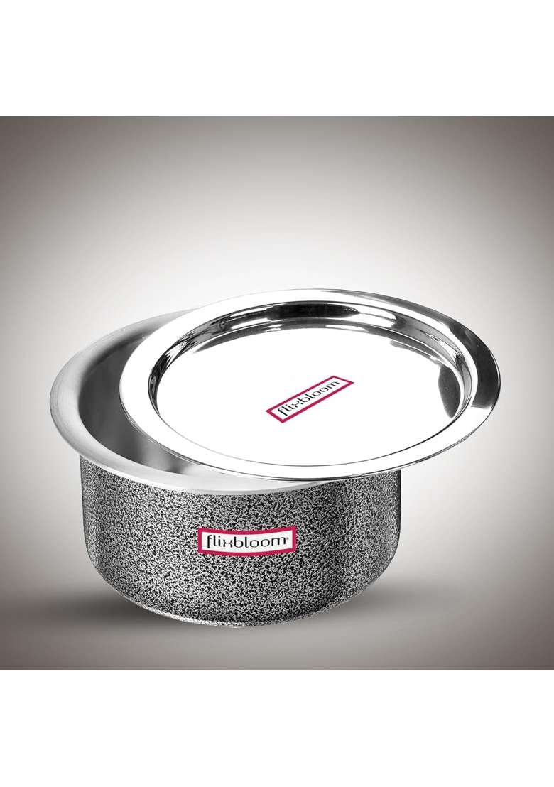 FLIXBLOOM Modern Cook Plus Serve Hard Anodised Induction Base | 5 L | 5.3 Qt | With Lid - Indya