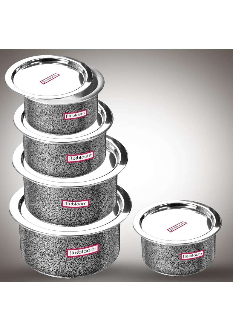 FLIXBLOOM Modern Cook Plus Serve Hard Anodised Induction Base | 1 L | 1.1 Qt | With Lid - Indya