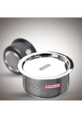 FLIXBLOOM Modern Cook Plus Serve Hard Anodised Induction Base | 1 L | 1.1 Qt | With Lid