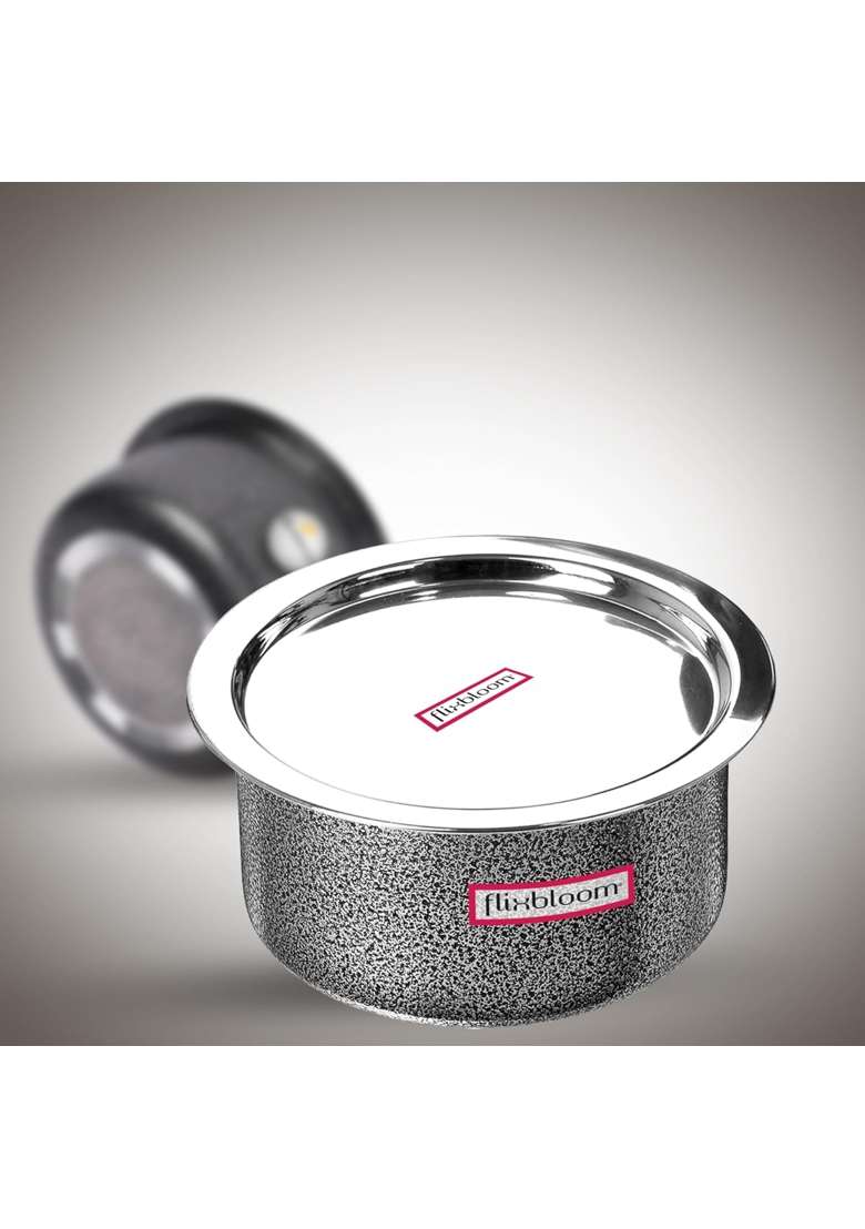 FLIXBLOOM Modern Cook Plus Serve Hard Anodised Induction Base | 1 L | 1.1 Qt | With Lid - Indya