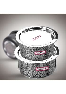 FLIXBLOOM Modern Cook Plus Serve Hard Anodised Induction Base | 2 L | 2.1 Qt | With Lid