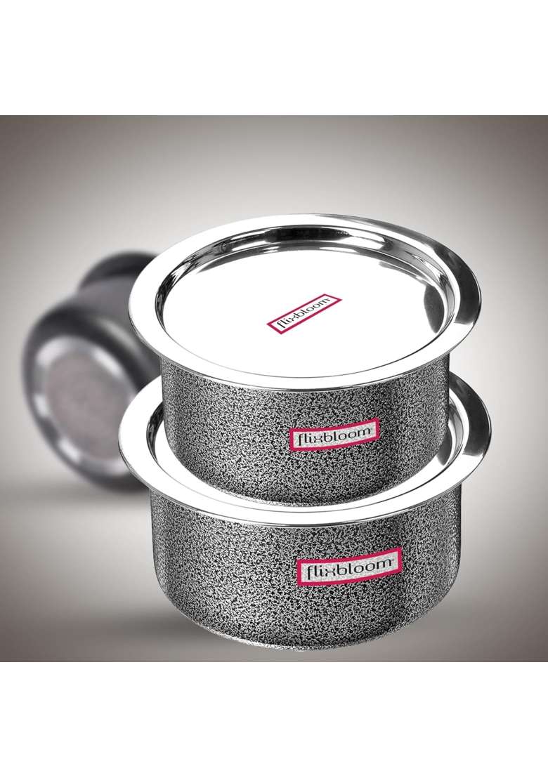 FLIXBLOOM Modern Cook Plus Serve Hard Anodised Induction Base | 2 L | 2.1 Qt | With Lid - Indya