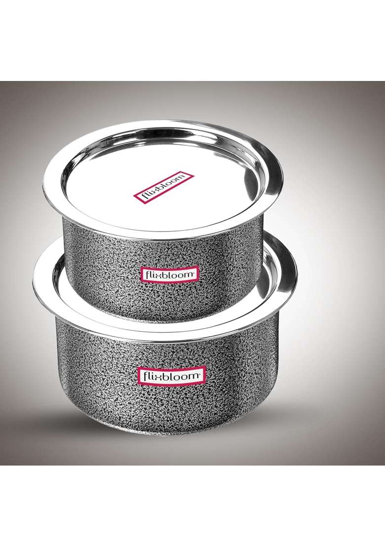 FLIXBLOOM Modern Cook Plus Serve Hard Anodised Induction Base | 5 L | 5.3 Qt | With Lid - Indya