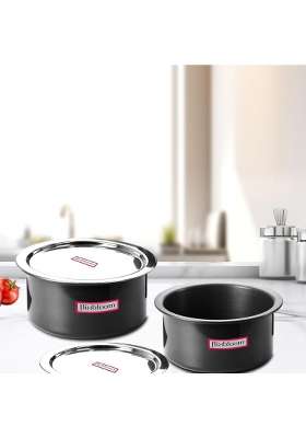 FLIXBLOOM Territorial Black Combo Pcs | 5 L | 5.3 Qt | Induction Compatible | With Lid