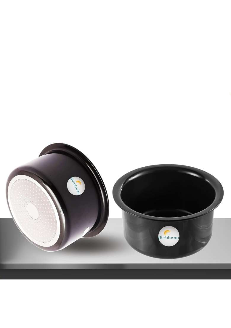FLIXBLOOM Galactic Black Hard Anodised Thick Combo | 2 L | 2.1 Qt | Induction Compatible - Indya