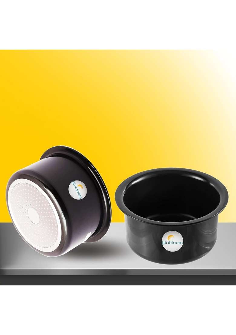 FLIXBLOOM Galactic Black Hard Anodised Thick Combo Set | 1 L | 1.1 Qt | Induction Compatible - Indya