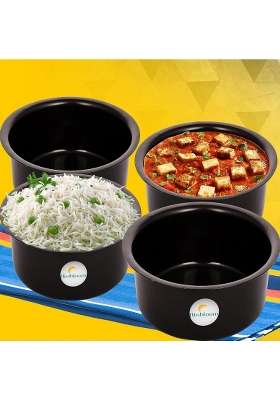 FLIXBLOOM Galactic Black Hard Anodised Thick Multi Pack Set | 4 L | 4.2 Qt | Induction Compatible