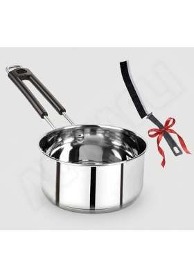 ALWAFLI Steel Sauce Pan Induction and Gas Compatible Tea Pan Milk Boiler Tapeli Cooking Pot Patila | 1.5 L | 1.6 Qt