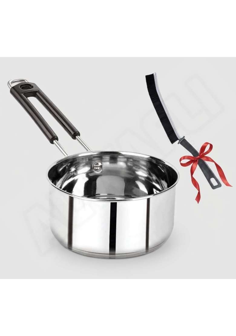 ALWAFLI Steel Sauce Pan Induction and Gas Compatible Tea Pan Milk Boiler Tapeli Cooking Pot Patila | 1.5 L | 1.6 Qt - Indya
