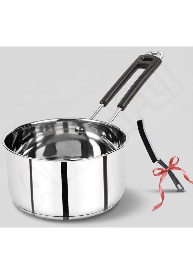 ALWAFLI Steel Sauce Pan Induction and Gas Compatible Tea Pan Milk Boiler Tapeli Cooking Pot Patila | 2 L | 2.1 Qt - Indya