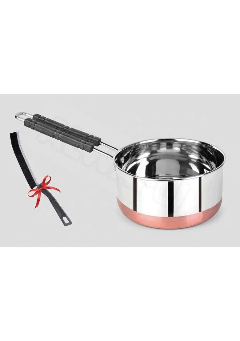 ALWAFLI Steel Sauce Pan Induction and Gas Compatible Tea Pan Milk Boiler Tapeli Cooking Pot Patila | 1 L | 1.1 Qt - Indya