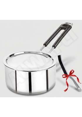 ALWAFLI Steel Sauce Pan Induction and Gas Compatible Tea Pan Milk Boiler Tapeli Cooking Pot Patila | 2 L | 2.1 Qt
