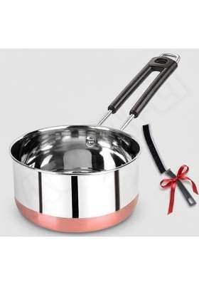 ALWAFLI Steel Sauce Pan Induction and Gas Compatible Tea Pan Milk Boiler Tapeli Cooking Pot Patila | 2 L | 2.1 Qt