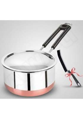 ALWAFLI Steel Sauce Pan Induction and Gas Compatible Tea Pan Milk Boiler Tapeli Cooking Pot Patila | 2 L | 2.1 Qt