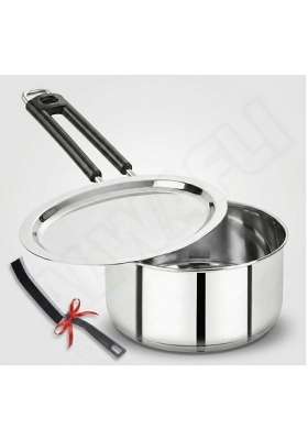 ALWAFLI Steel Sauce Pan Induction and Gas Compatible Tea Pan Milk Boiler Tapeli Cooking Pot Patila | 1.5 L | 1.6 Qt