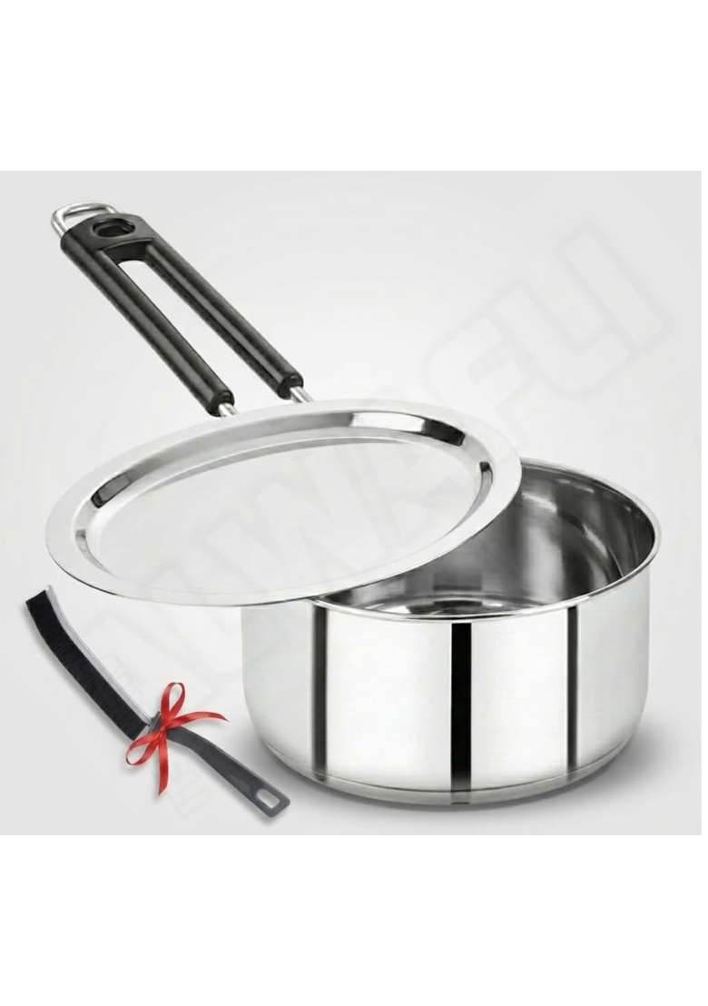 ALWAFLI Steel Sauce Pan Induction and Gas Compatible Tea Pan Milk Boiler Tapeli Cooking Pot Patila | 1.5 L | 1.6 Qt - Indya