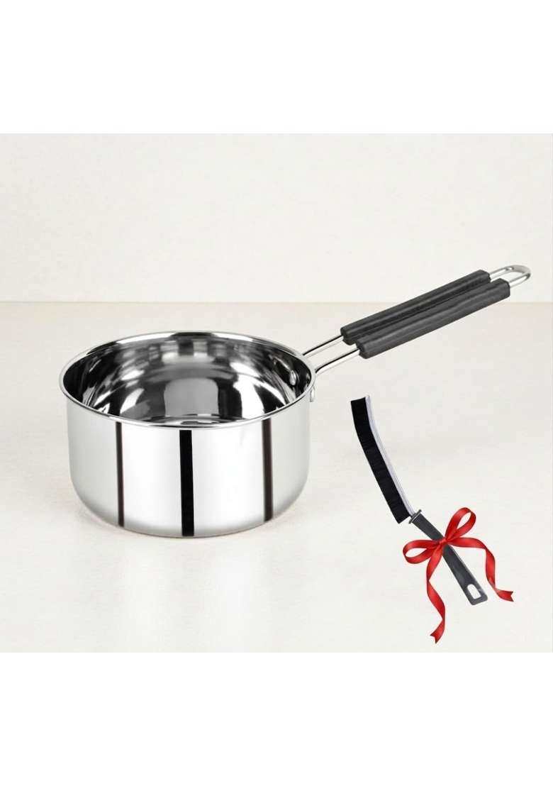 ALWAFLI Steel Sauce Pan Induction and Gas Compatible Tea Pan Milk Boiler Tapeli Cooking Pot Patila | 1 L | 1.1 Qt - Indya