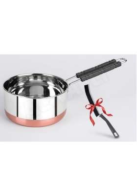 ALWAFLI Steel Sauce Pan Induction and Gas Compatible Tea Pan Milk Boiler Tapeli Cooking Pot Patila | 1.5 L | 1.6 Qt