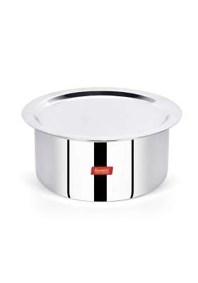 Sumeet Cook Smart TriPly Steel-Aluminium-Steel | 2 L | 2.1 Qt | 18 cm | 7.1 Inch | With Lid