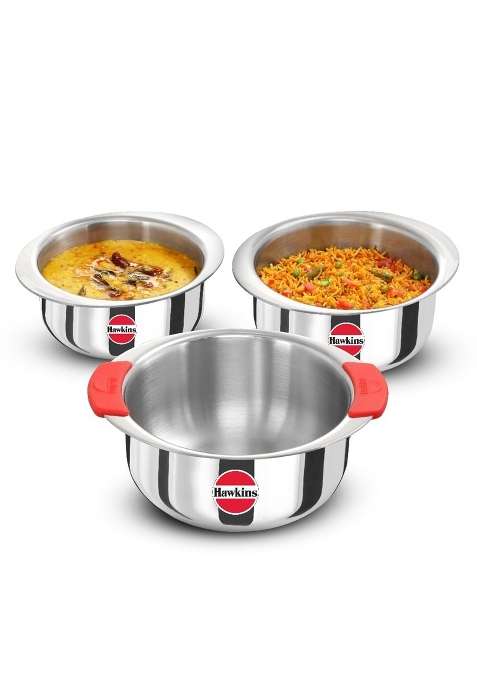 Hawkins Kitchen Pack Set | 1.5 L | 1.6 Qt | 3-Piece Set | Tri-Ply