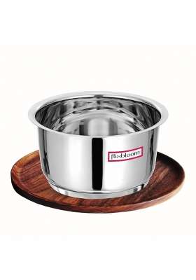 FLIXBLOOM Latest Cooking Set Stainless Steel Kitchen Utensil Tope Cooking Pot Container Bhagona | 3 L | 3.2 Qt | Induction Compatible | Tri-Ply