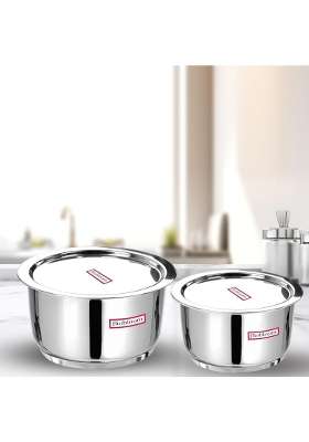 FLIXBLOOM Select Combo 4 Stainless Steel TriPly | 5 L | 5.3 Qt | Induction Compatible | With Lid
