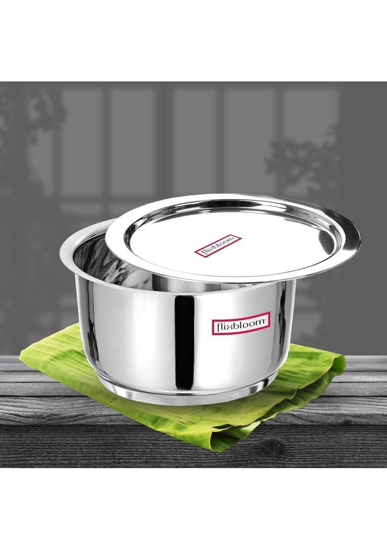 FLIXBLOOM Select 1 Stainless Steel TriPly | 5 L | 5.3 Qt | Induction Compatible | With Lid - Indya