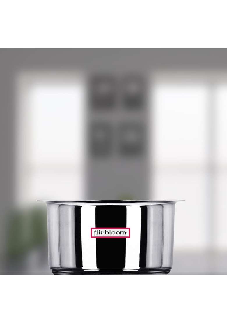 FLIXBLOOM Edge Stainless Steel Induction Base Kitchen Cookware Utensil TriPLY Bottom | 5 L | 5.3 Qt - Indya