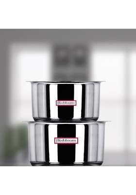 FLIXBLOOM Edge Combo Stainless Steel Induction Base Kitchen Cookware Utensil TriPLY | 5 L | 5.3 Qt