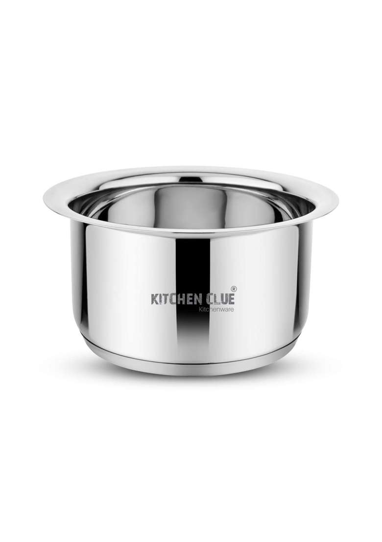 KITCHEN CLUE Stainless Steel Milk Pot Pan Tope Set | 2000 ml | 67.6 fl oz | Induction Compatible | Heavy Bottom | Tri-Ply - Indya