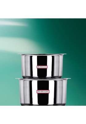 FLIXBLOOM Latest Combo and Stainless Steel Induction Base Kitchen Cookware Utensil TriPLY | 3 L | 3.2 Qt | 2-Piece Set