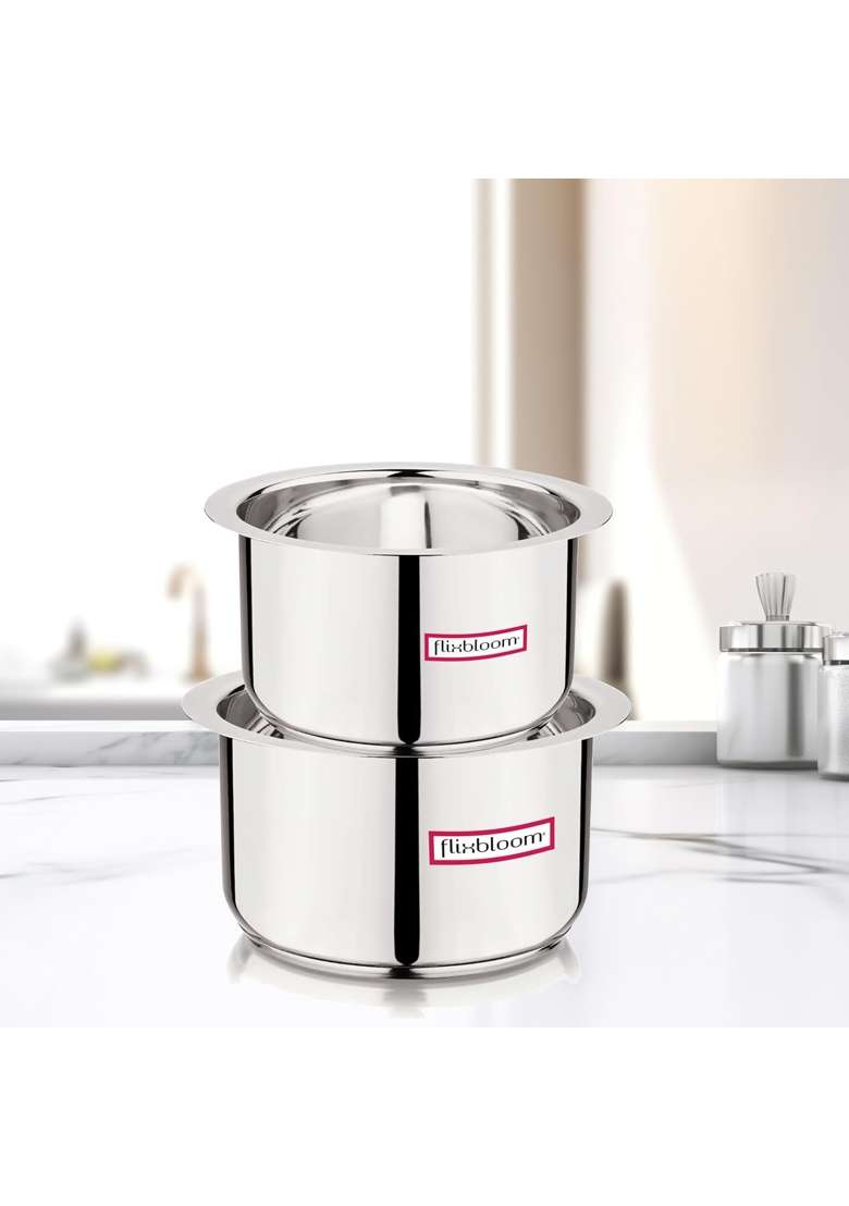 FLIXBLOOM Native Combo 4 Stainless Steel TriPly | 4 L | 4.2 Qt | Induction Compatible - Indya